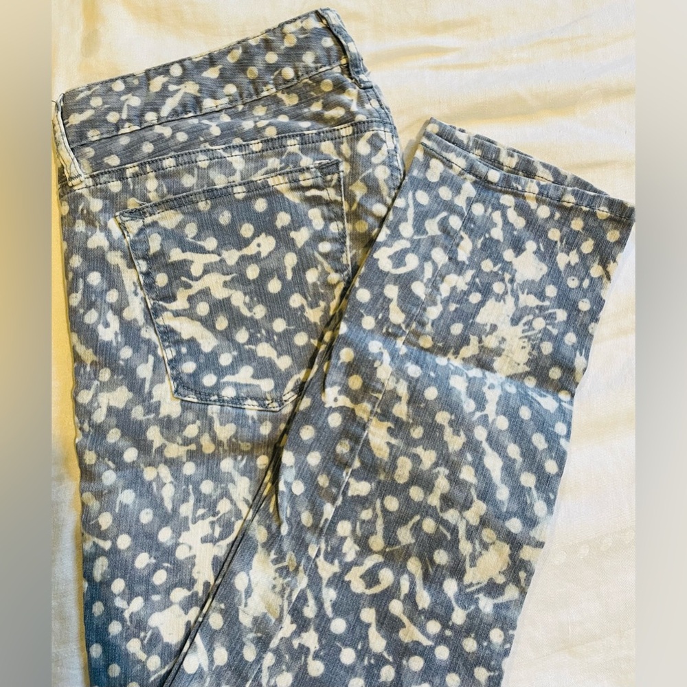 Blue, white paint splatter Women's Jeans